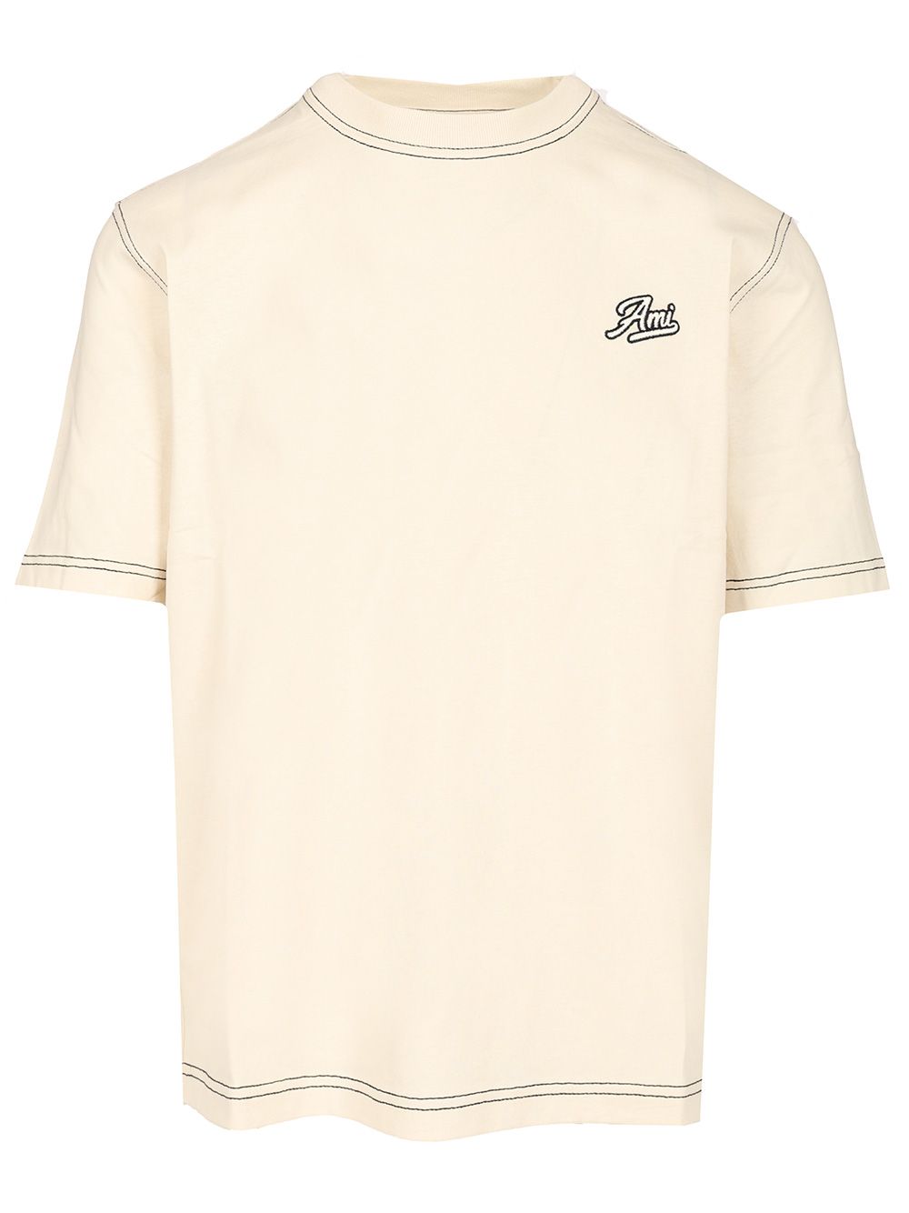 Ami Cotton Jersey T-Shirt - Beige | 74e5cad2bc6fd0a44559b62aca49b6d85545200e