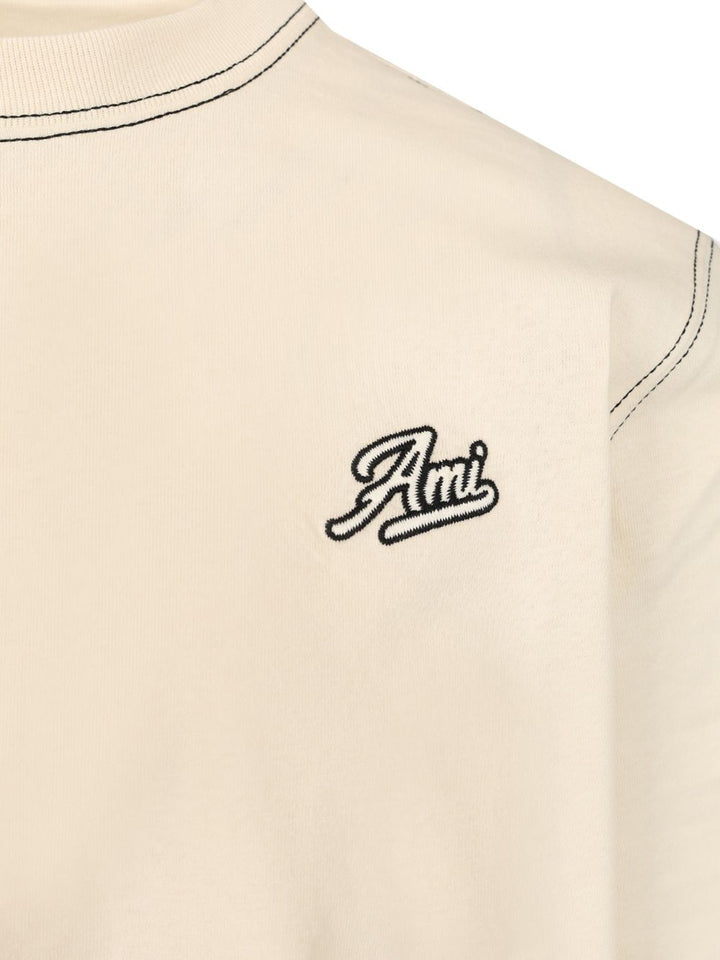Ami Cotton Jersey T-Shirt - Beige | 87530598117360f6125ef25b9d0c7273187f865c