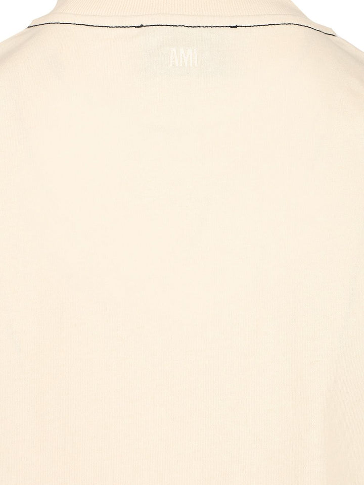 Ami Cotton Jersey T-Shirt - Beige | d4a9d3573988bf2488577ccf6bdb417ba1672d0e