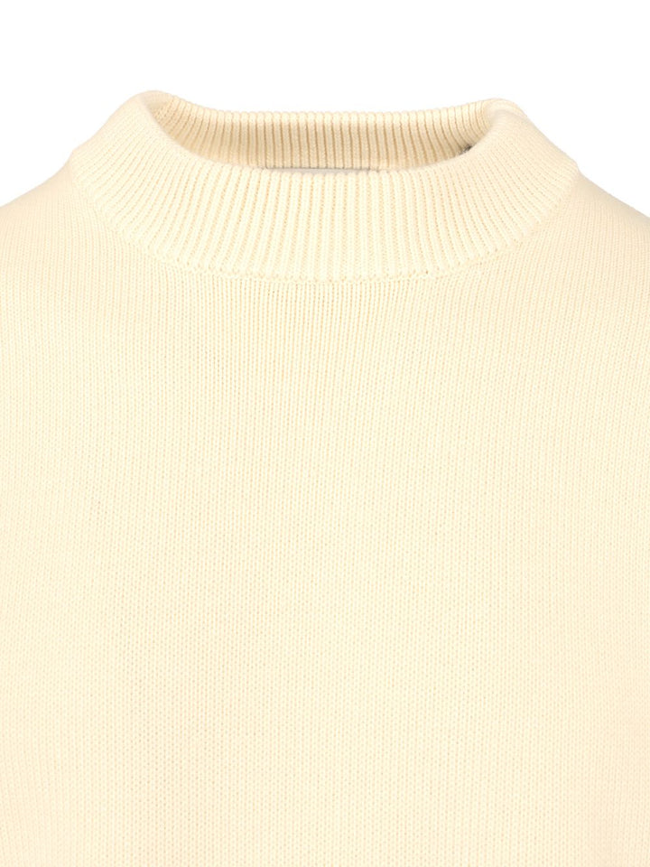 Ami Sweater With Embroidered Logo Sweatshirts - White | 1d797a3d30ea7631951a43c4f369b1f781ac60b7