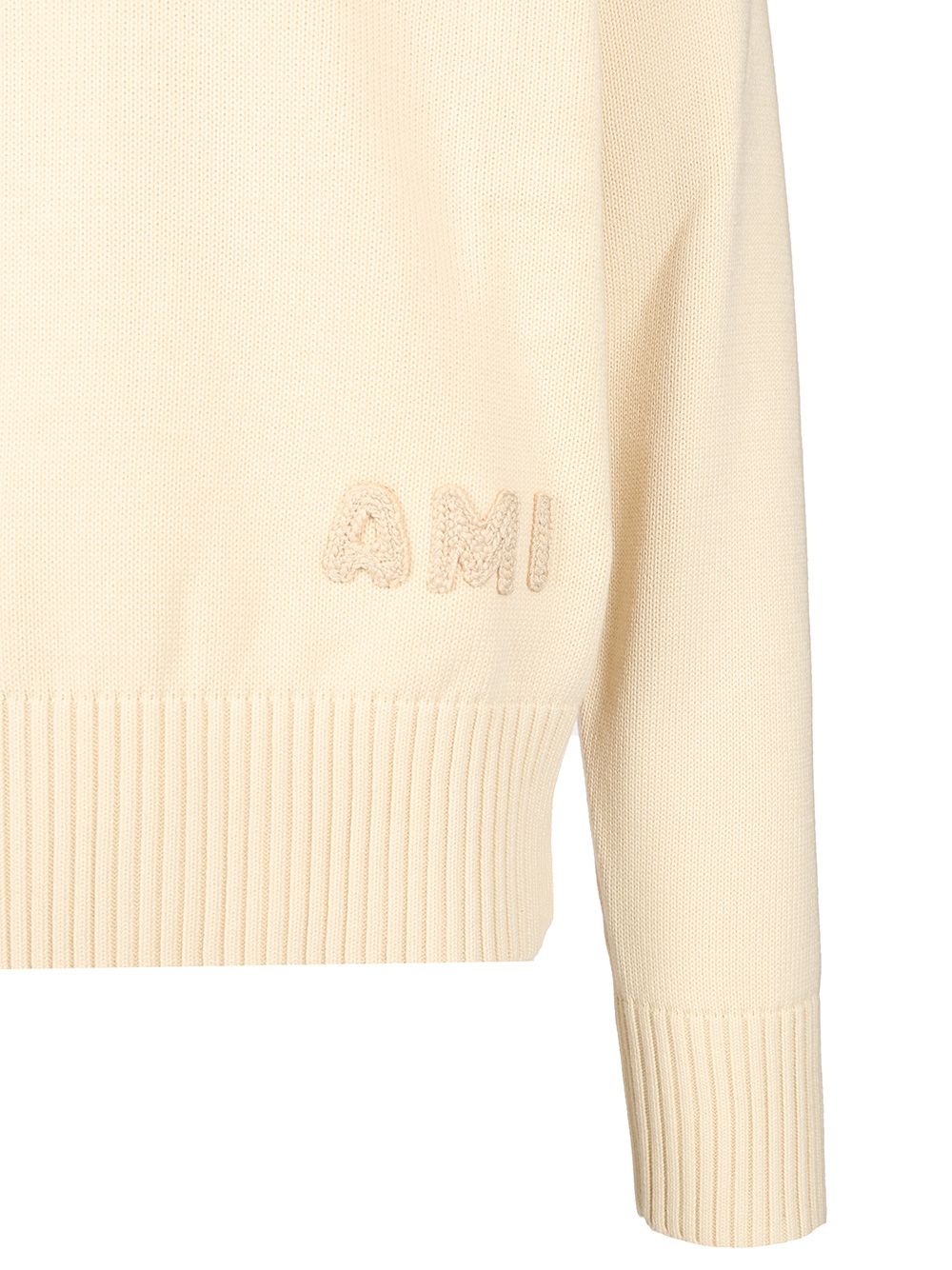 Ami Sweater With Embroidered Logo Sweatshirts - White | dd09eac449a0769f39d0d3cd39c5f91f2a080bb5