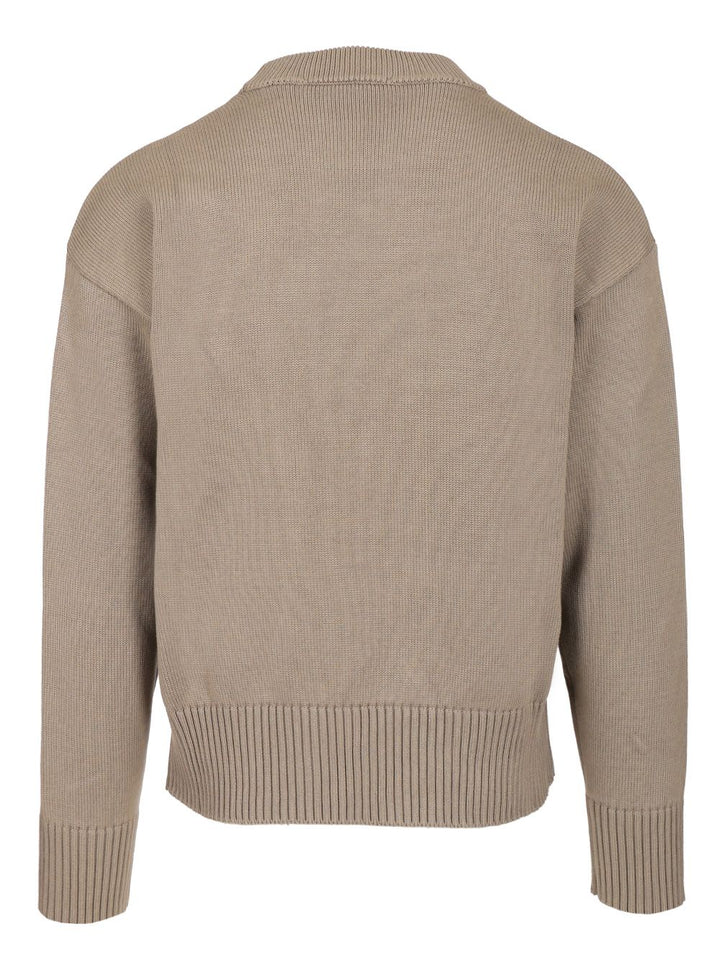 Ami Sweater With Embroidered Logo Sweatshirts - Brown | fa01828f25457818f1c3fb74d403988031a23935