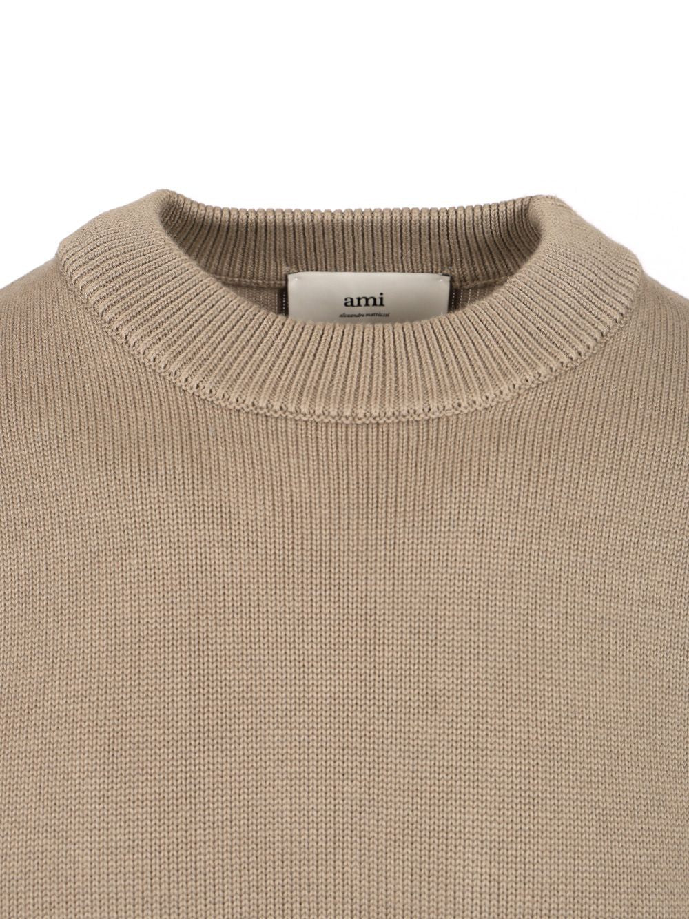 Ami Sweater With Embroidered Logo Sweatshirts - Brown | 000b6ee38a89a23efb279033cdf8b67d1f0cf011