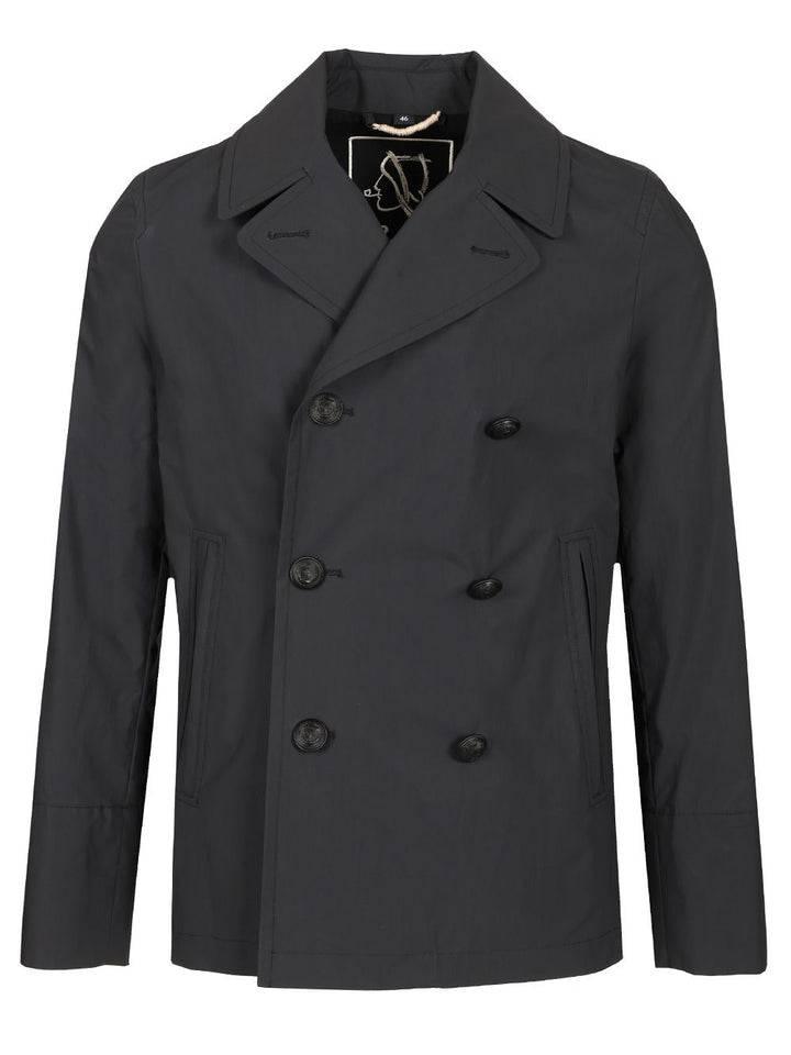 Sealup Short Double-Breasted Coat Coats - Blue | 24284fc6049085f3c7576f2a8567691fcbc78eee