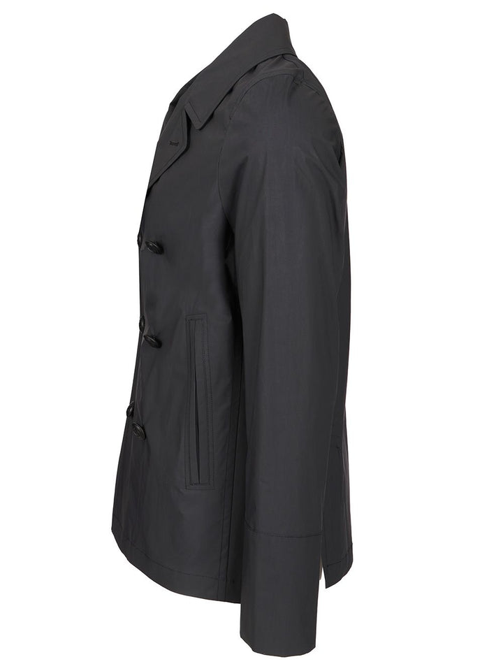 Sealup Short Double-Breasted Coat Coats - Blue | 47b4f88598116b42bba5d10c5d55ac6a6680df18