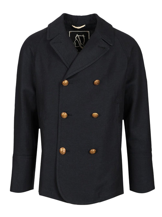 Double-Breasted Coat Jackets Blue