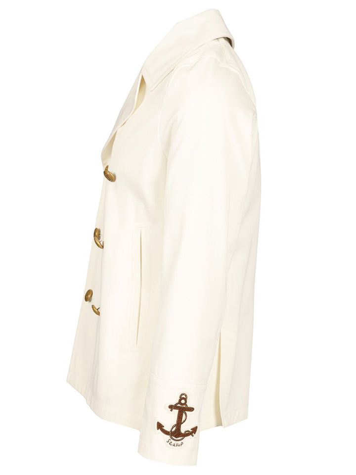 Sealup Peacoat In Cotone Bianco Coats - White | a6f626dd04da9c23d23e6c662f67b09f4d9f7786