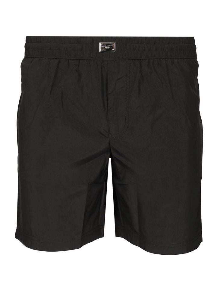 Dolce & Gabbana Swim Trunks In Lightweight Nylon Trousers - Black | caf78eefe1866248ff006e524220fcee8296b34b
