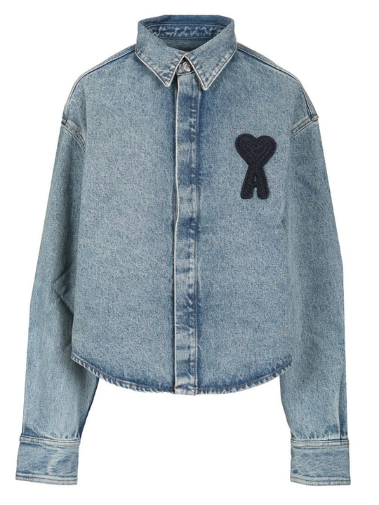 Adc Cropped Shirt Casual Blue