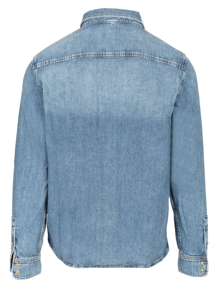 7 For All Mankind Denim Cotton Shirt Shirts - Light blue | e20ba7cc6e0c97ff7317f6b63892c387d839ac37