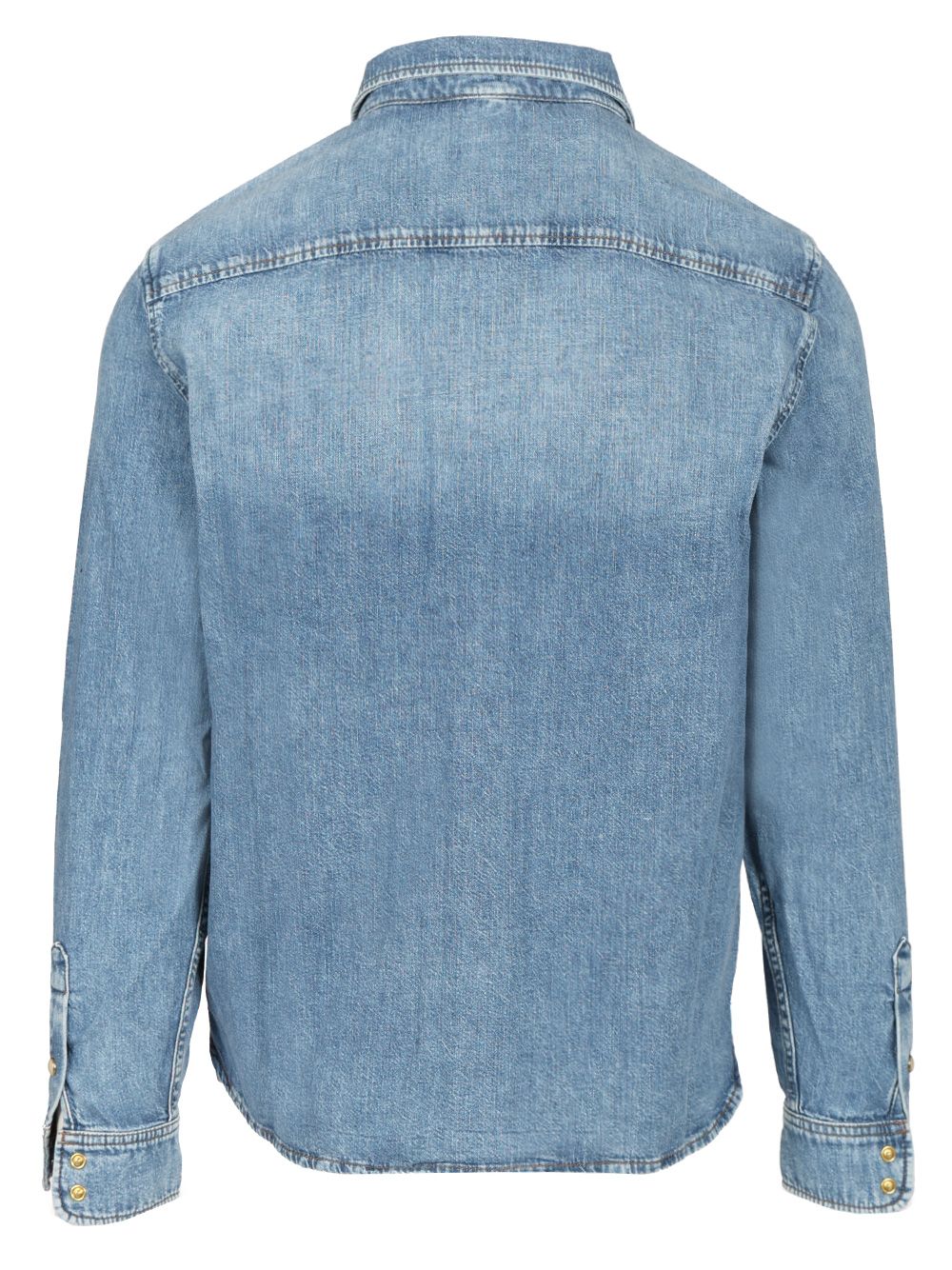 7 For All Mankind Denim Cotton Shirt Shirts - Light blue | e20ba7cc6e0c97ff7317f6b63892c387d839ac37