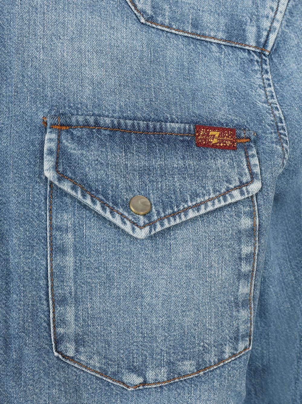 7 For All Mankind Denim Cotton Shirt Shirts - Light blue | 147eb80da121673b906fa89d8eeec75fcd04155e