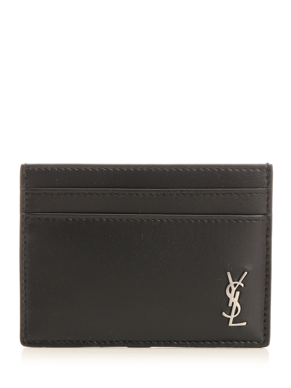 Saint Laurent Tiny Cassandre Card Holder Wallets - Black | 2b9510334791e68ffb38ccd821ba36c7712d0d28