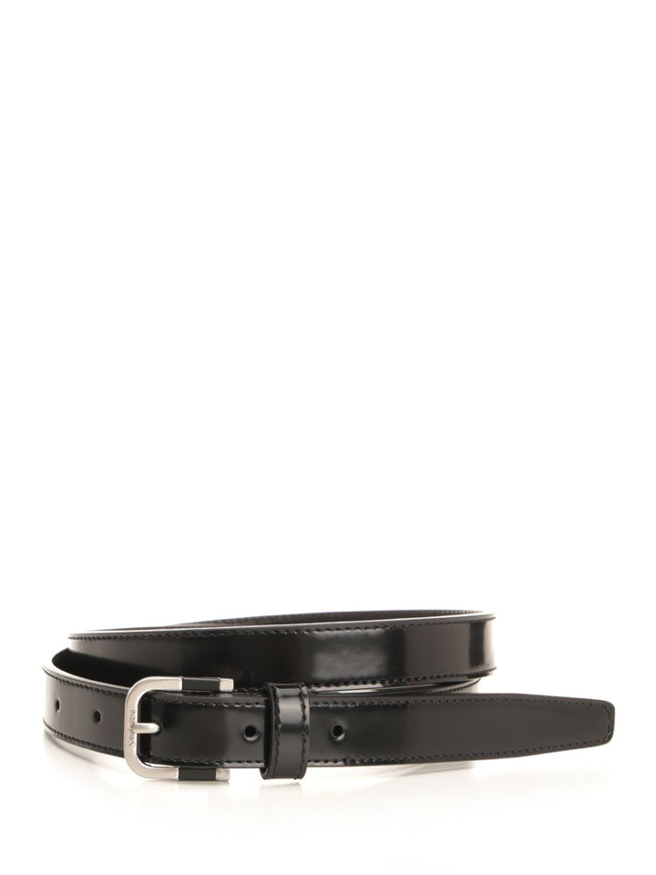 Saint Laurent Brushed Leather Belt Belts - Black | 4630369f3b12b9b71faab216dcbe9e9b4aa37c81