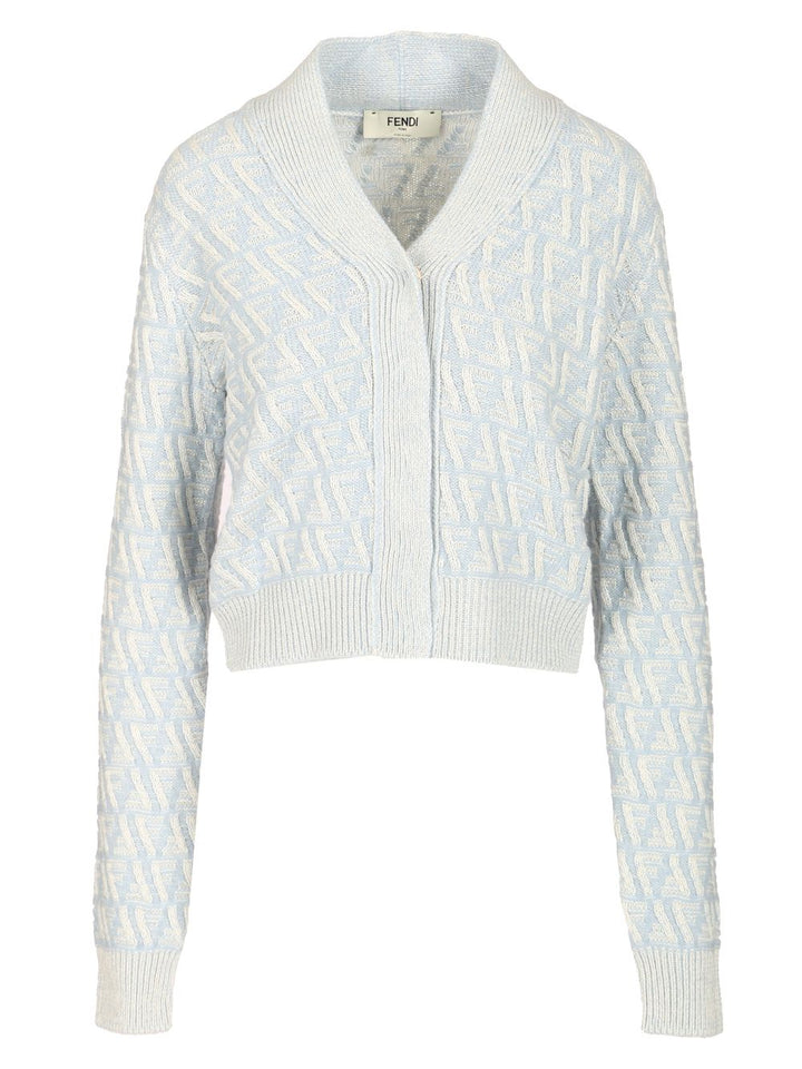 Fendi Wool And Cashmere Cardigan Knitwear - Light blue | ec80c0b288d3712f5c8b2c177bd51ac669022405