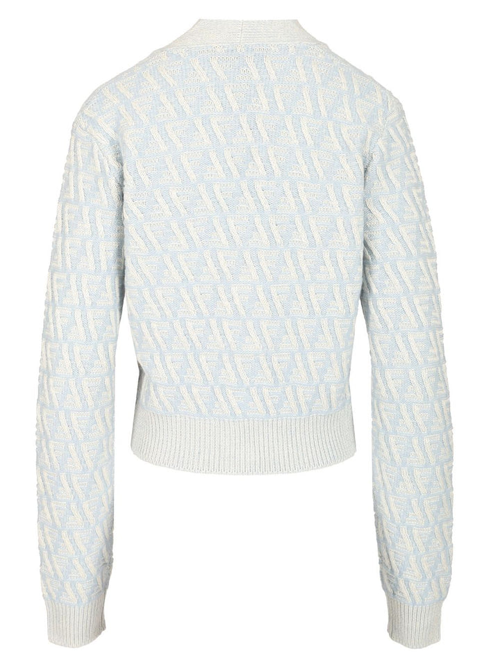 Fendi Wool And Cashmere Cardigan Knitwear - Light blue | 12d513fd84026e8562bccfc1752f73f2dabd77d4