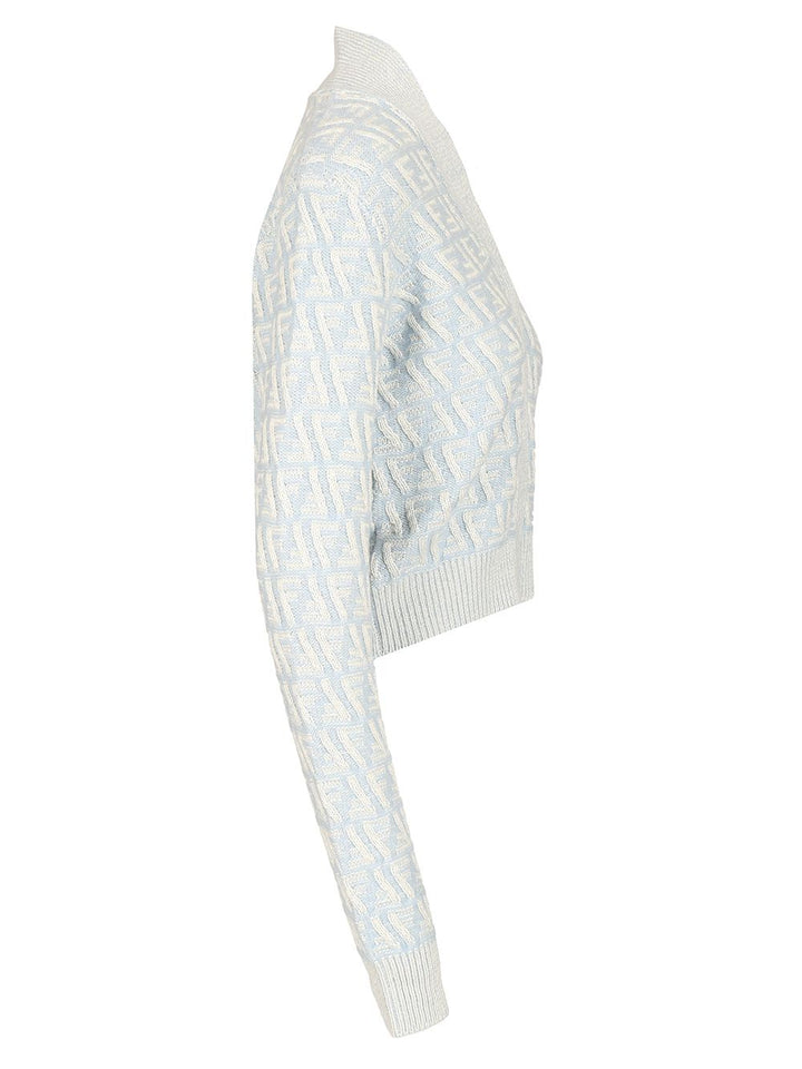 Fendi Wool And Cashmere Cardigan Knitwear - Light blue | b79a0ddd97db4df5509bf8ff075c1d927e592e81