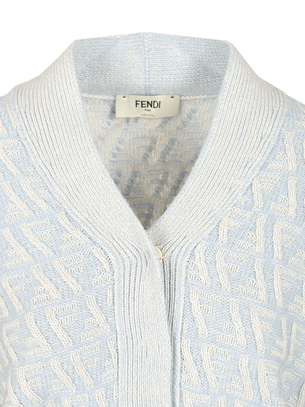 Fendi Wool And Cashmere Cardigan Knitwear - Light blue | efacde41e117f928848bc79b5b5afab8aa8c0c72