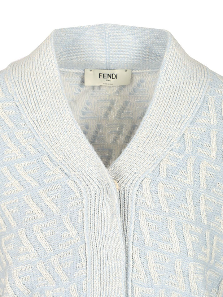 Fendi Wool And Cashmere Cardigan Knitwear - Light blue | efacde41e117f928848bc79b5b5afab8aa8c0c72
