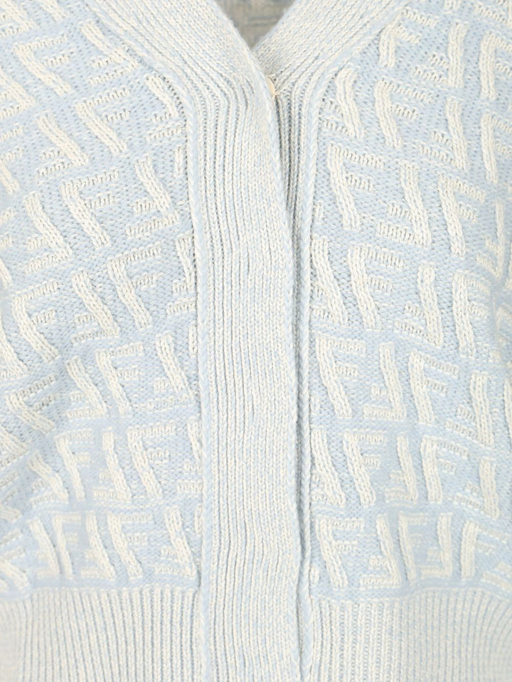 Fendi Wool And Cashmere Cardigan Knitwear - Light blue | 67f9c279eba1c231d6dd3988c10c6b5fb2ae429a