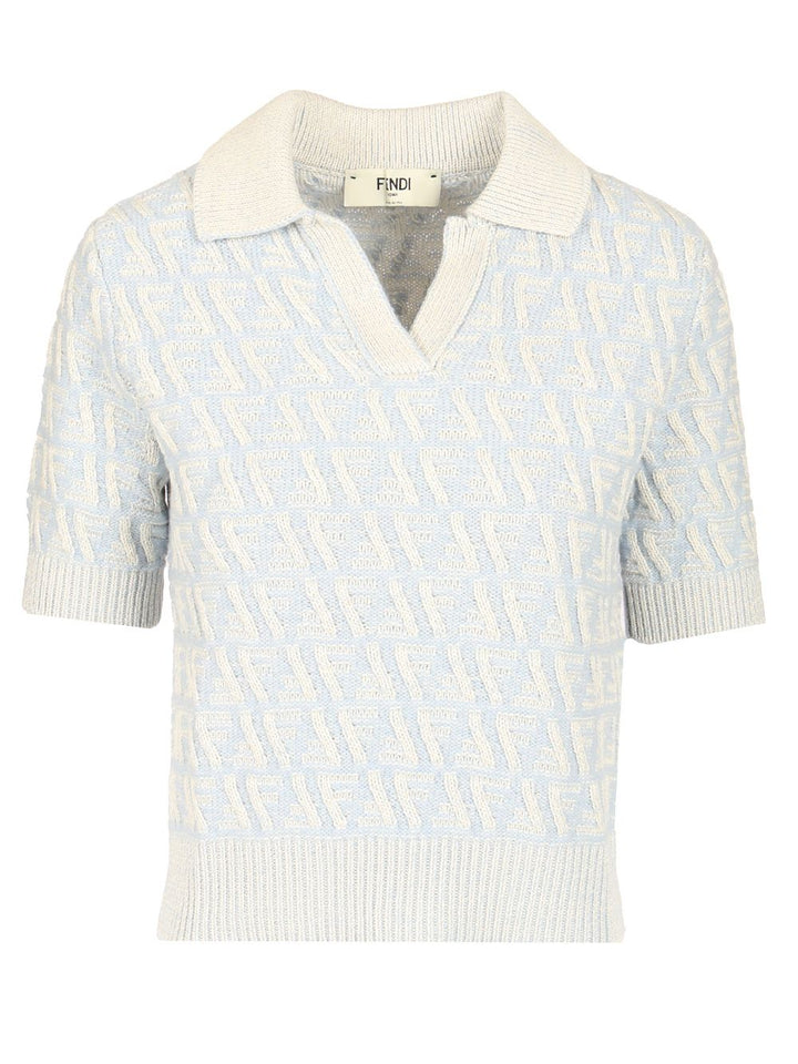 Fendi Short-Sleeved Polo shirt - Light blue | 16c641fca4f61b501a58720b4f09b34d25ed9b47