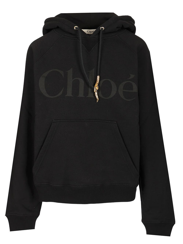 Chloe' Cotton Fleece Hoodie Sweatshirts - Black | a80df3e2be034ee9d53b6075820ee50ebb84fb1f