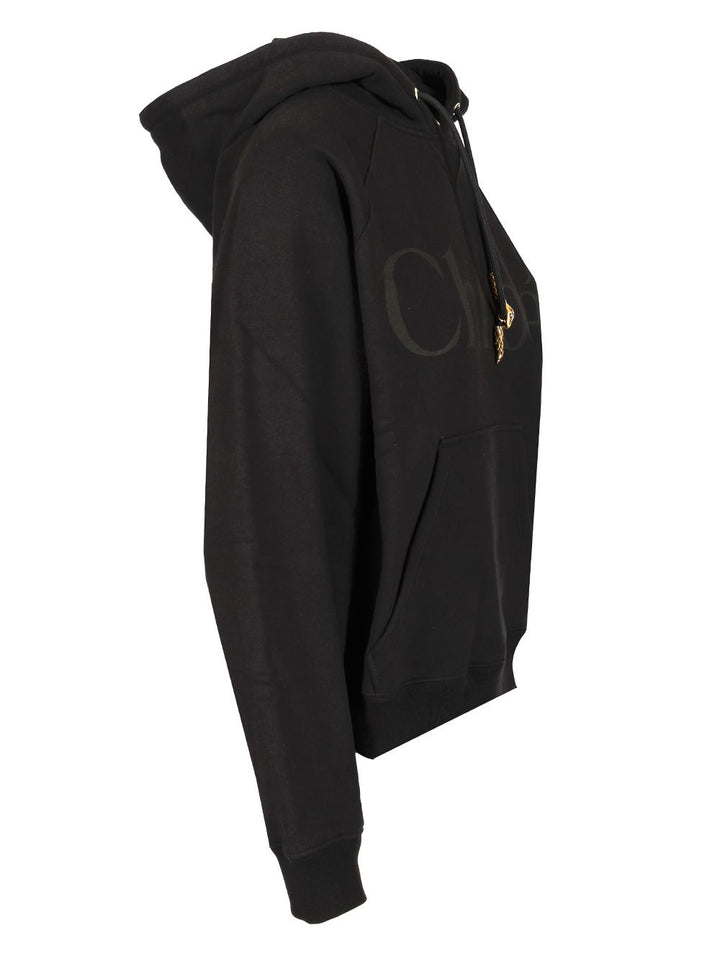 Chloe' Cotton Fleece Hoodie Sweatshirts - Black | 329c792b795d5ce251b307f0e4452405bb104279