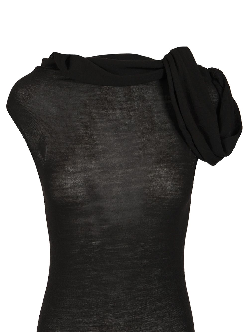 Rick Owens Long Dress In Light Wool Tops - Black | 90c04f2cb756110c810fc5c4400e9f14d8dcfcf1