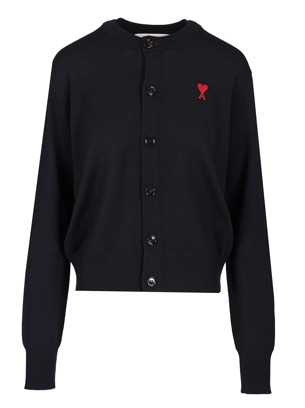 Ami Extrafine Wool Cardigan Knitwear - Blue | 1804d6d456755077ac4ac2c1c0c4ea8ab2878480