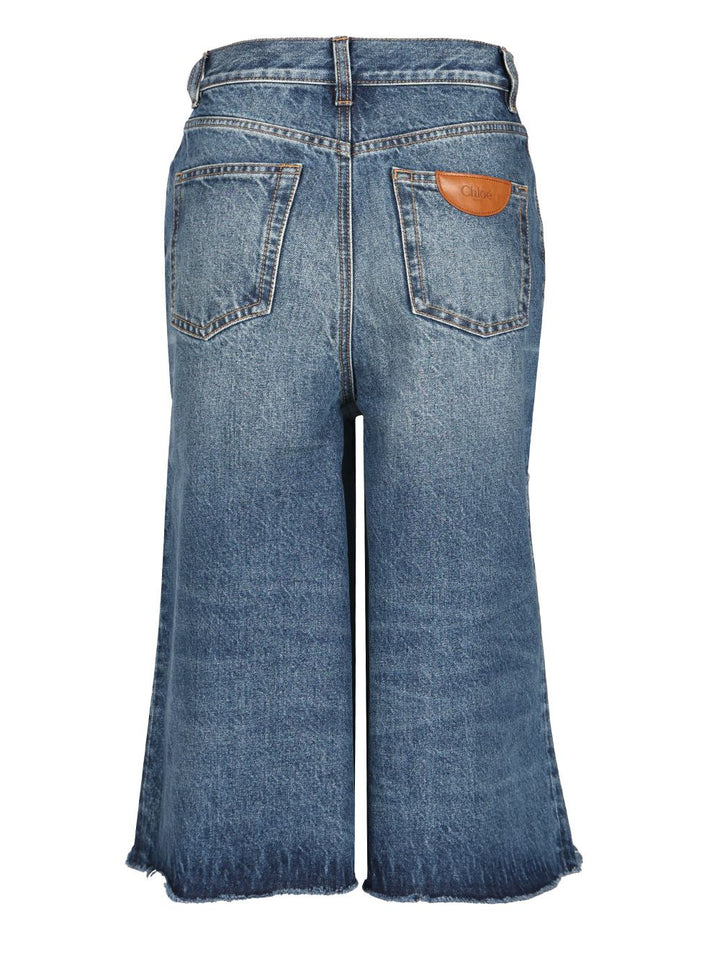 Chloe' High-Waisted Bermuda Shorts Jeans - Blue | 938e14af29d95160566b564bafdc0f97164d03aa