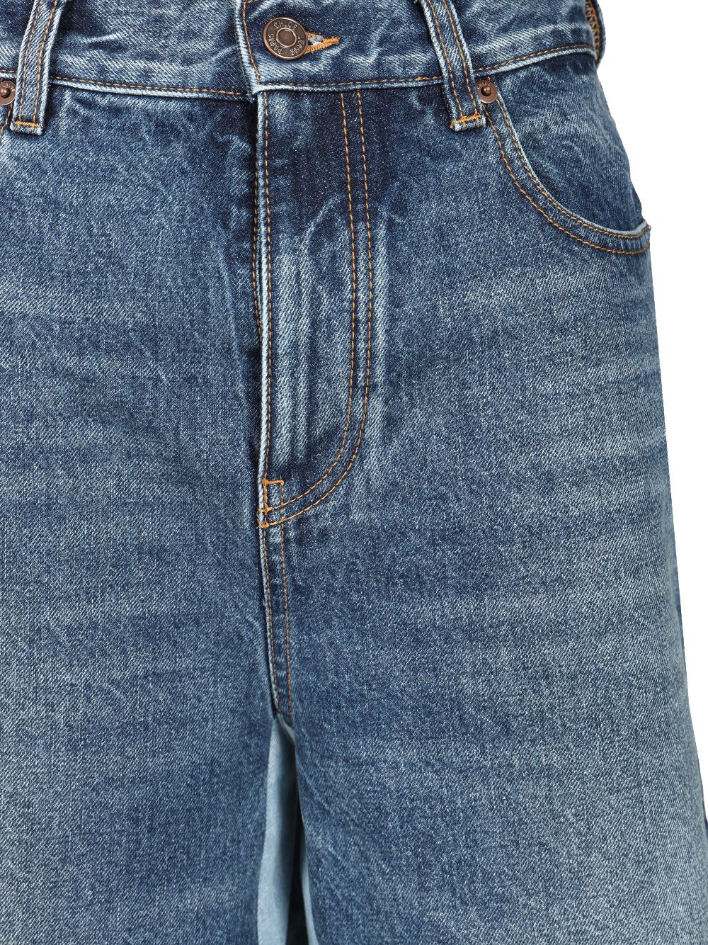 Chloe' High-Waisted Bermuda Shorts Jeans - Blue | bb0261c81ee61f5c57947ae8874dcf6c6d59fad5