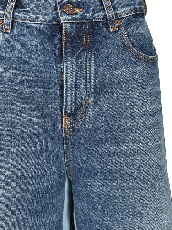 Chloe' High-Waisted Bermuda Shorts Jeans - Blue | bb0261c81ee61f5c57947ae8874dcf6c6d59fad5