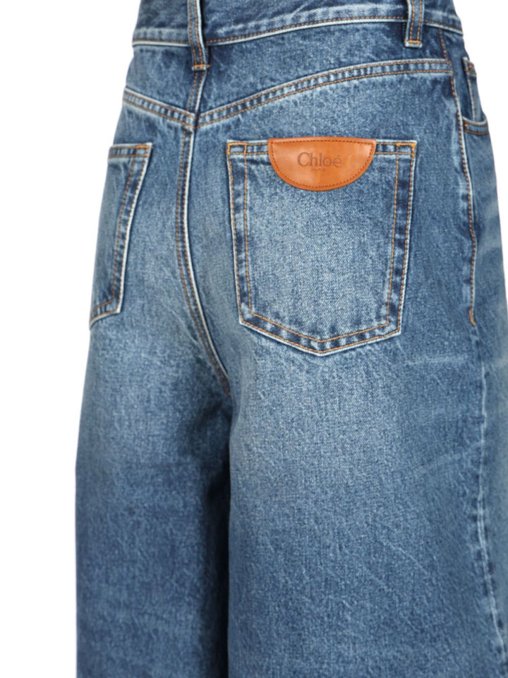 Chloe' High-Waisted Bermuda Shorts Jeans - Blue | 5089bfccd59790e4a2394462abcd490c13a0c801