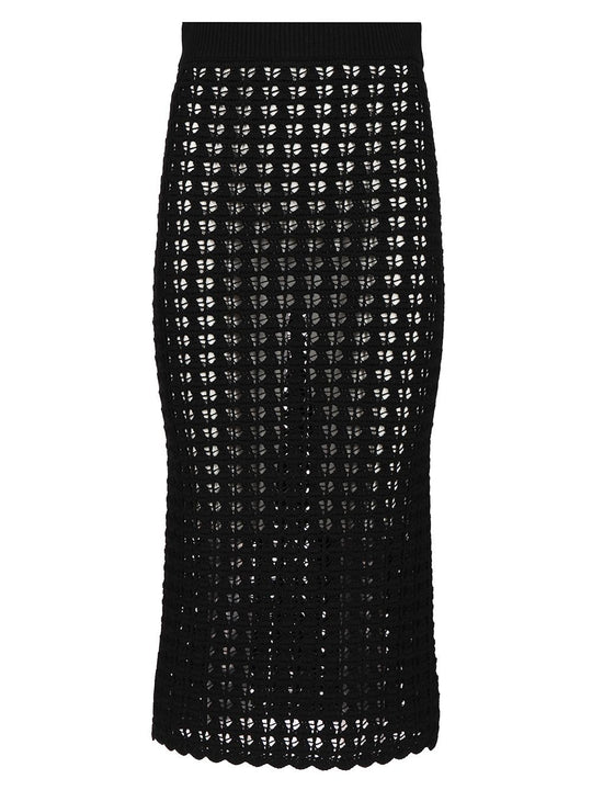 Crochet Midi Skirt Skirts Black
