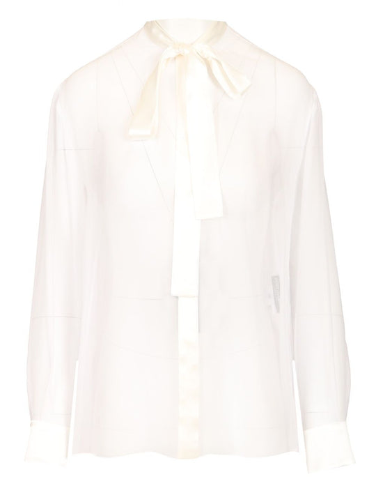 Chiffon Shirt Shirts White