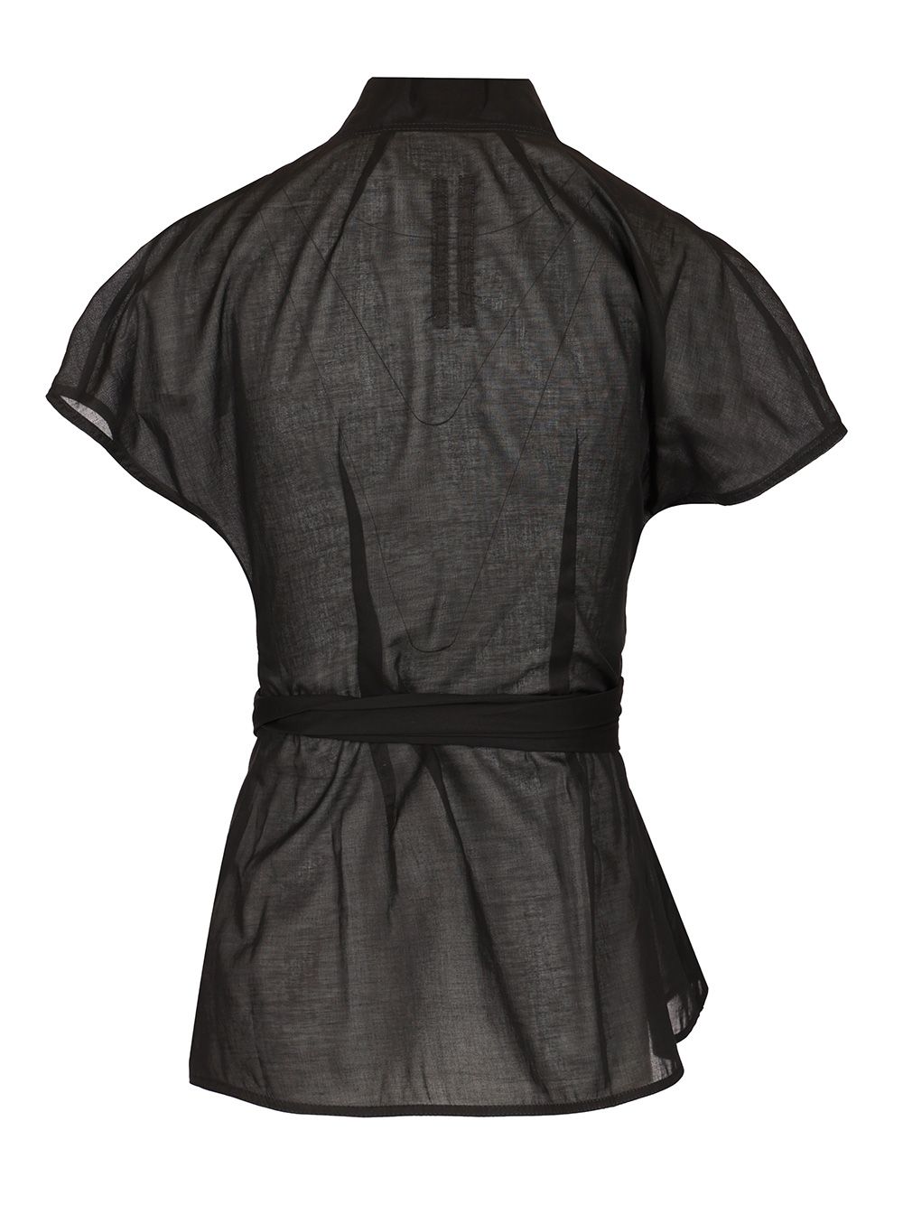 Rick Owens Black Laura Short Sleeve Top Cotton Voile Tops - Black | 466eecc78ad0ec6304d4c7ae994c0b8ab1618428