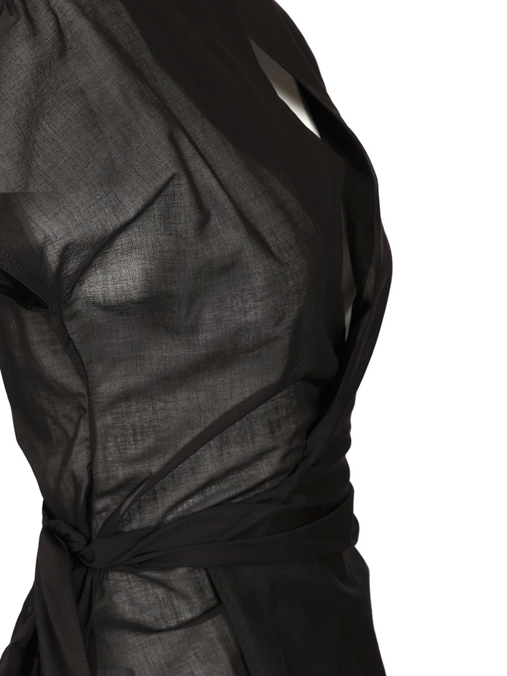 Rick Owens Black Laura Short Sleeve Top Cotton Voile Tops - Black | a062b177cebf0ac4beb460123766d182464bcb53