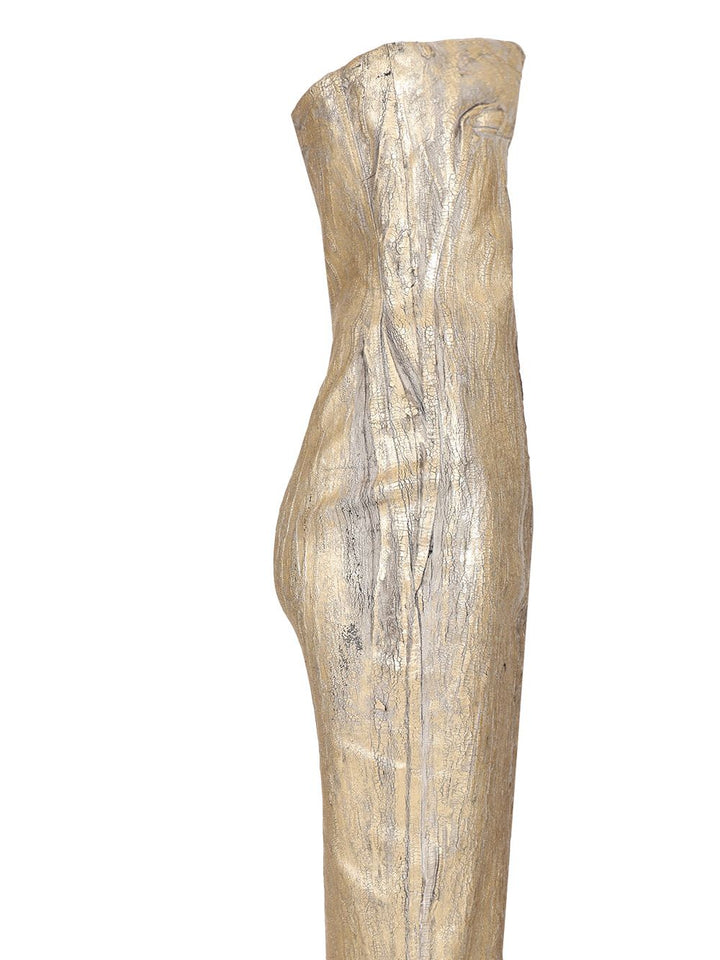 Rick Owens Coated Denim Long Dress Dresses - Gold | b8df753fdef36a964a47b4133e1d804d8741de61