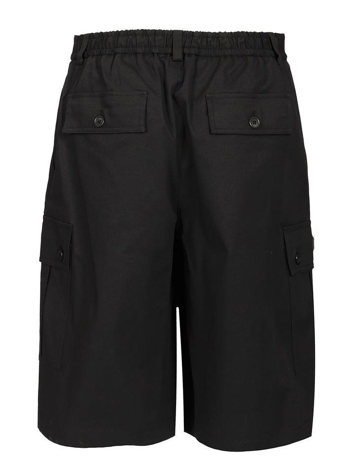 Dolce & Gabbana Cotton Gabardine Cargo Bermuda Trousers - Black | 096421bf909f67c2e96fa8146712b559cfa6f9fc