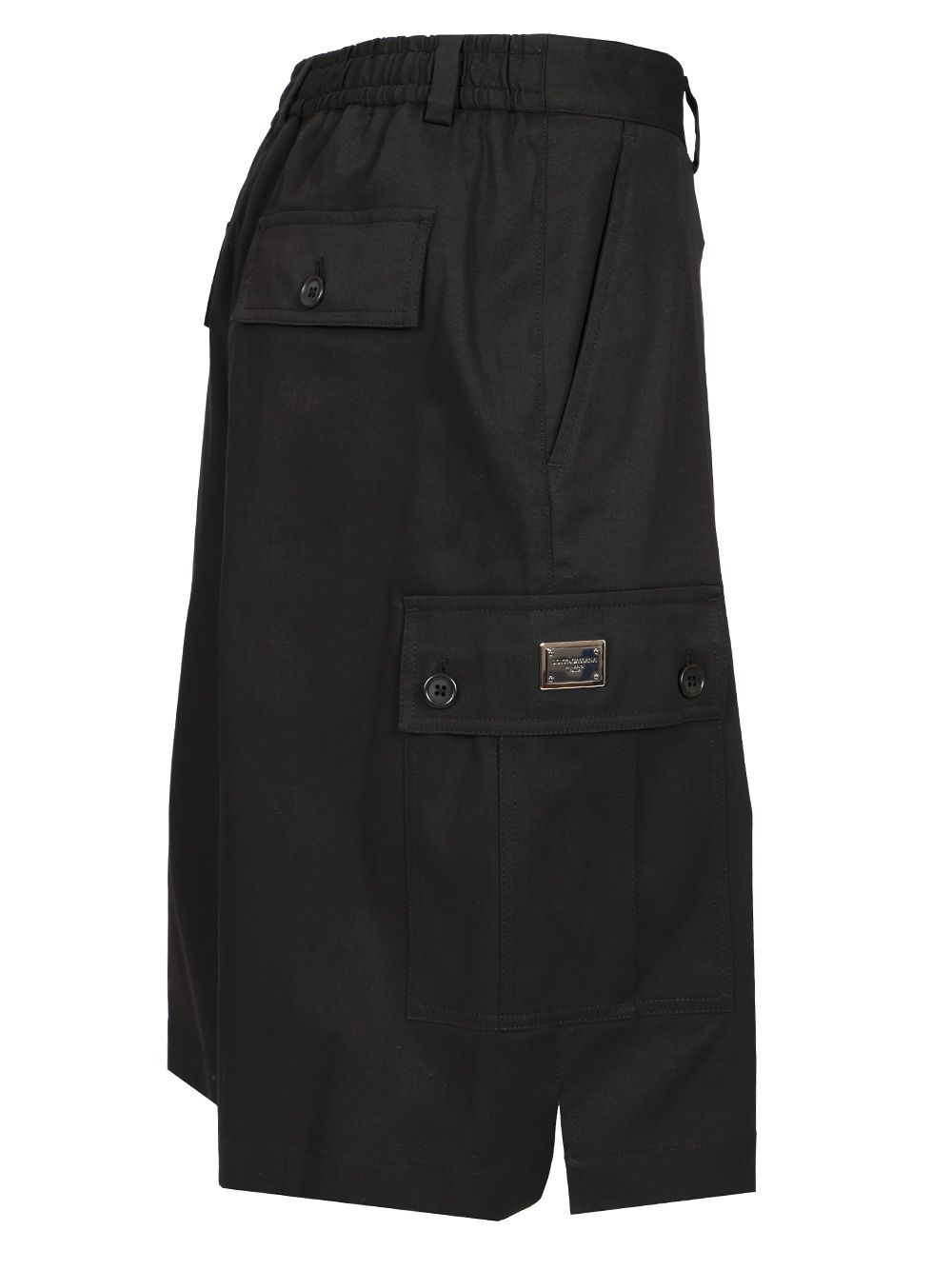 Dolce & Gabbana Cotton Gabardine Cargo Bermuda Trousers - Black | 868c677f2cab5190473ef1daf09603fbff91c1cb