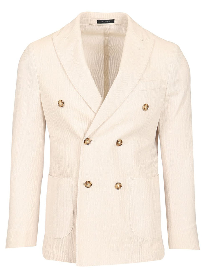 Al Duca D'Aosta Unlined Double-Breasted Jacket Jackets - White | e801e29d54de64d188a37fcb2aeb3656490819c3
