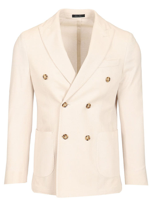 Unlined Double-Breasted Jacket Jackets White