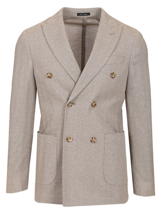 Unlined Double-Breasted Jacket Jackets Brown