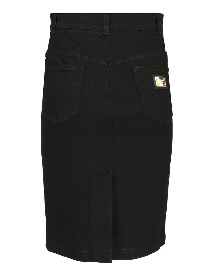 Dolce & Gabbana Denim Midi Skirt Skirts - Black | 893b744a1e62f986c1bad2f4e876dcb183d53d1a