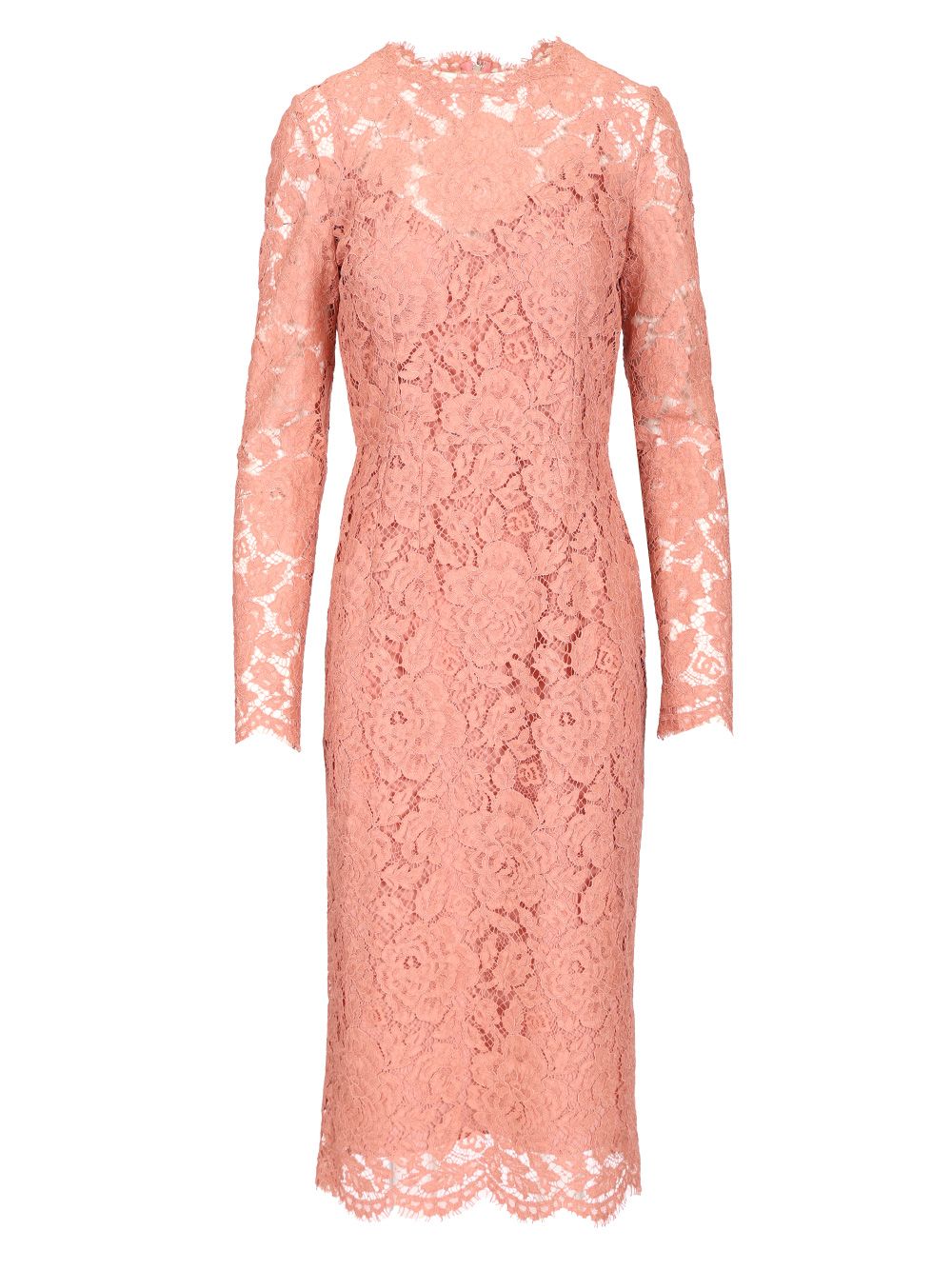 Dolce & Gabbana Lace Pencil Longuette Dress Dresses - Rose | e017f83effae17b8945c58bbf3f413b5d9846aa0