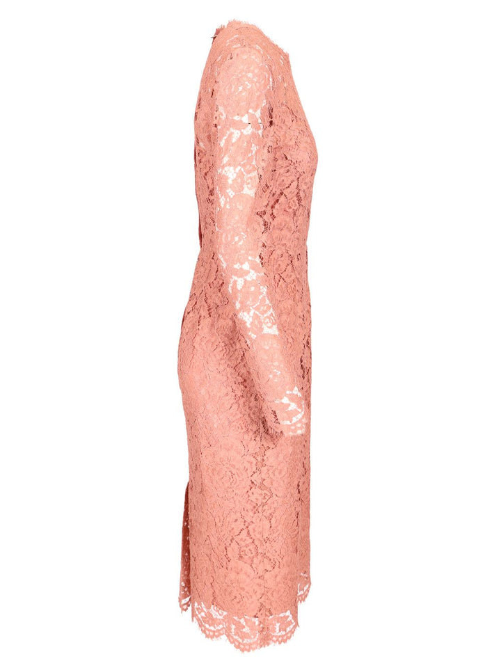Dolce & Gabbana Lace Pencil Longuette Dress Dresses - Rose | 538bffaf9a3af69f3b3b592a2a202ce53e9e436f