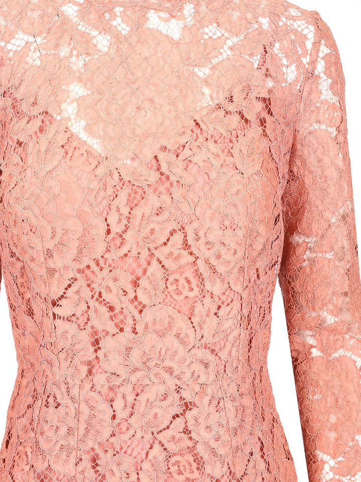 Dolce & Gabbana Lace Pencil Longuette Dress Dresses - Rose | 3ead549141fb734d2d209078b3790db6a21a34d4