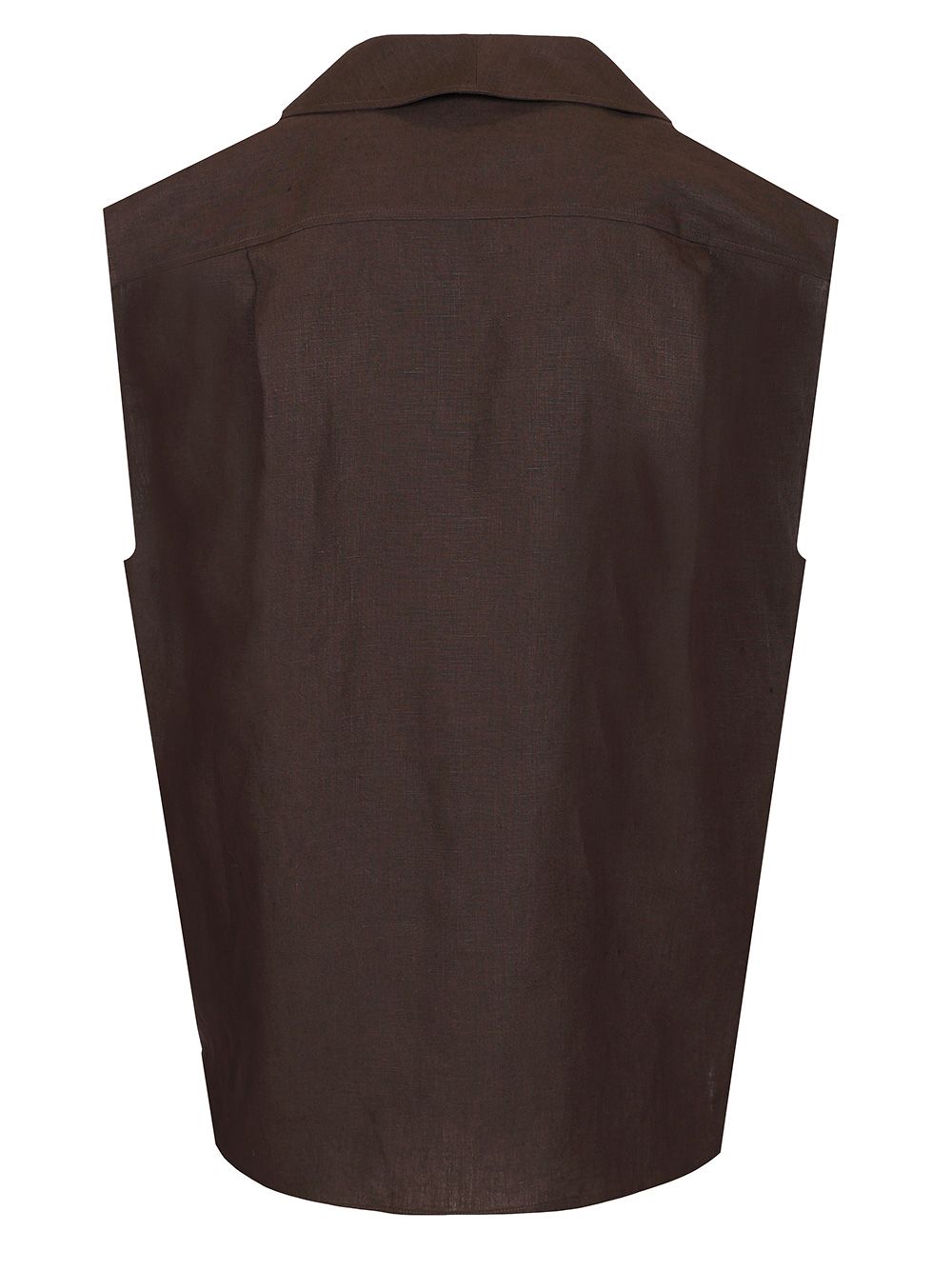 Dolce & Gabbana Three-Button Sleeveless Linen Shirt Shirts - Brown | 9000ee2609b29cb5dc1fd1d074e51a97760fa928
