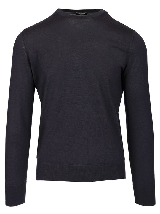 Cashmere And Silk Crewneck Sweater Knitwear Blue
