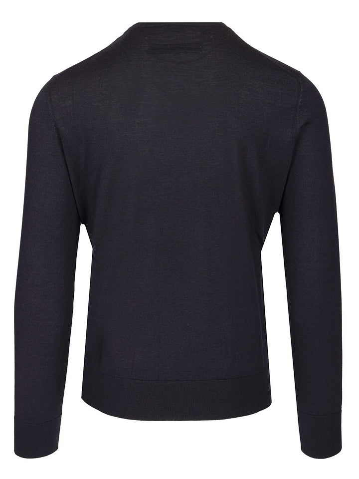 Ermenegildo Zegna Cashmere And Silk Crewneck Sweater Knitwear - Blue | 46f5265b01f890caf165bee15f2975632b5350ea